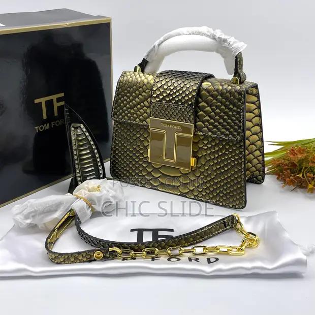 Gold Snakeskin Finish Hand Bag