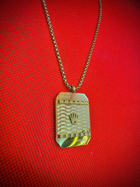 Rolex-Inspired Gold-Toned Pendant Necklace